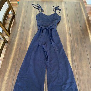 NWT Abercrombie & Fitch Linen Jumpsuit with Tie Straps Size M